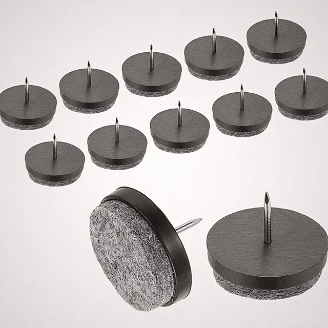 1.1" Schraubbare Möbel-Filzgleiter, 40 Stück Bodenschonern, Rundgleiter, Schwarz