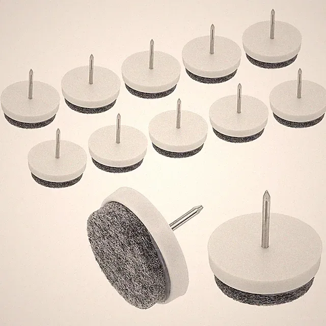 1.1" Schraubbare Möbelfilz-Pads, 40 Stück Stück Bodenschonern, Rundgleiter, Weiß