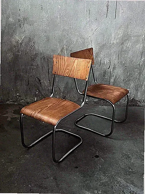 1/10 Vintage Chrom Freischwinger Stühle Bauhaus Mart Stam Kovona Designstühle