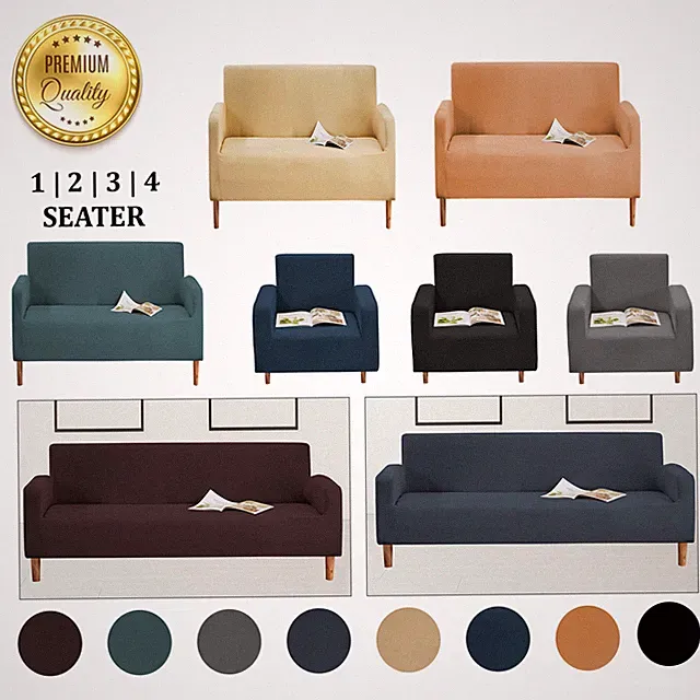 1/2/3/4 Sitzer Stretch Elastisch SOFA BEZÜGE Sofa Schonbezug Möbel Schutz