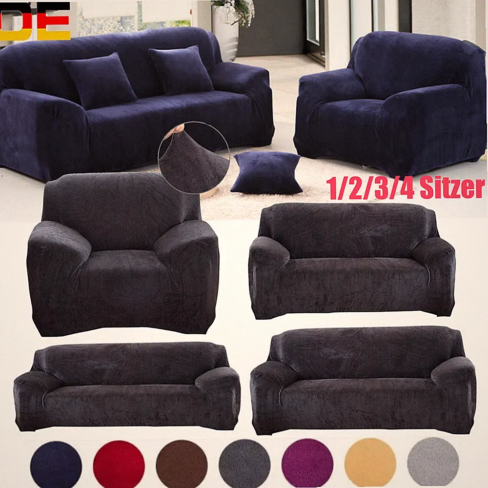 1/2/3/4 Sitzer Stretch Sofabezug Sofa Überzug Ecksofa Abdeckung Couch Sofahusse