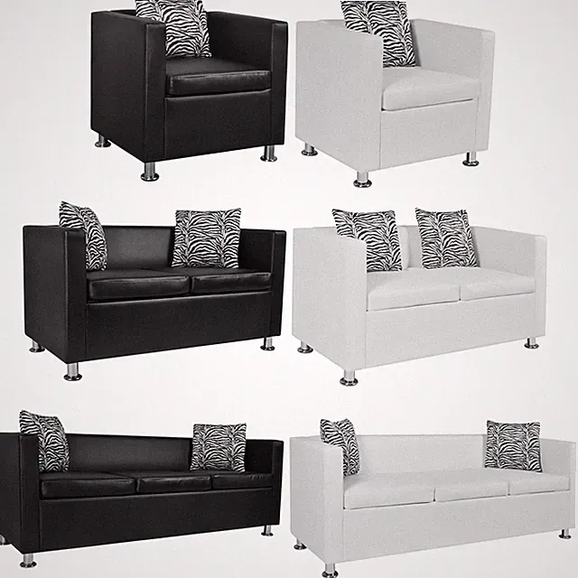 1/2/3-Sitzer Sofa Sessel Kunstleder Loungesofa Couch Ledersofa Wohnzimmer Modern