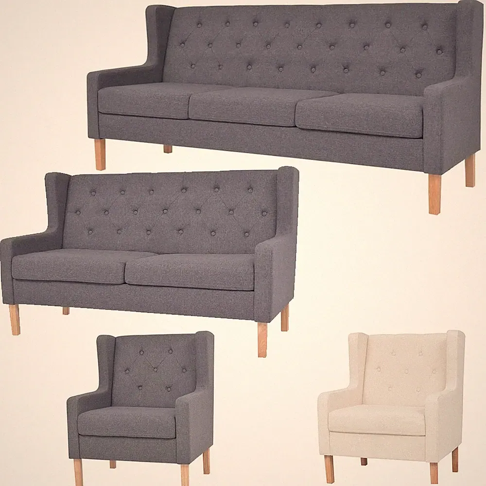 1/2/3-Sitzer Sofa Skandinavisch Couch Polstersofa Stoffsofa Loungesofa Sessel DE