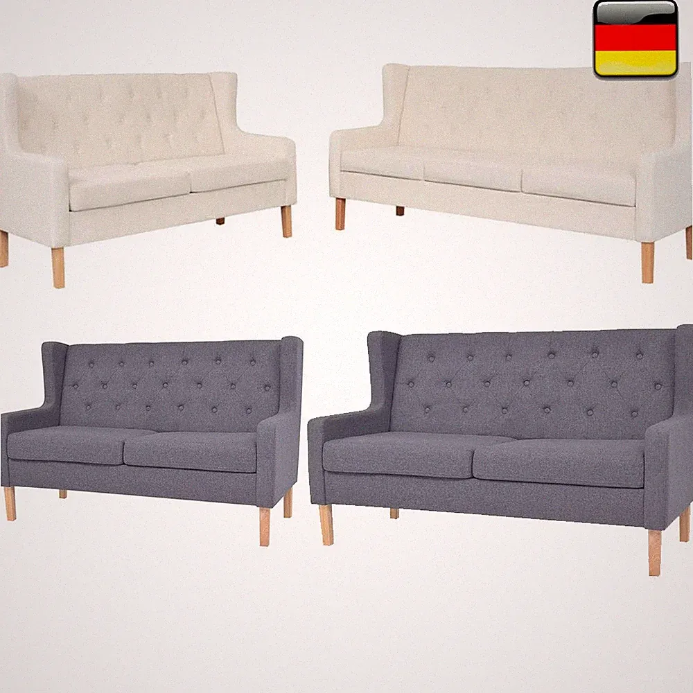 1/2/3-Sitzer Sofa Skandinavisch Stoff Couch Polstersofa Stoffsofa Loungesofa DE