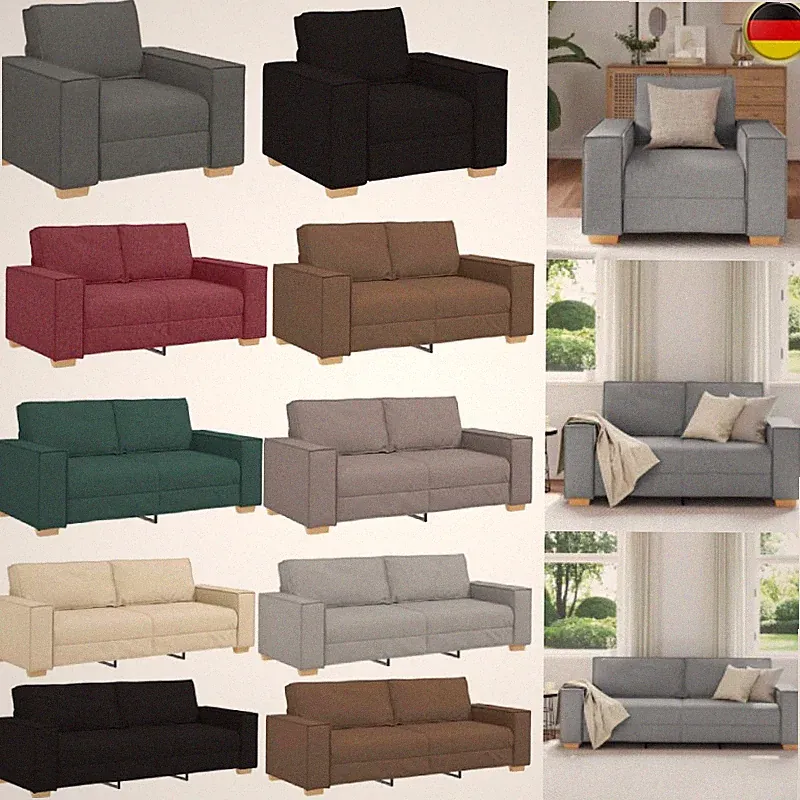 1/2/3-Sitzer Sofa Sofa Sessel Couch Loungesofa Polstersofa Stoffsofa 60-180cm