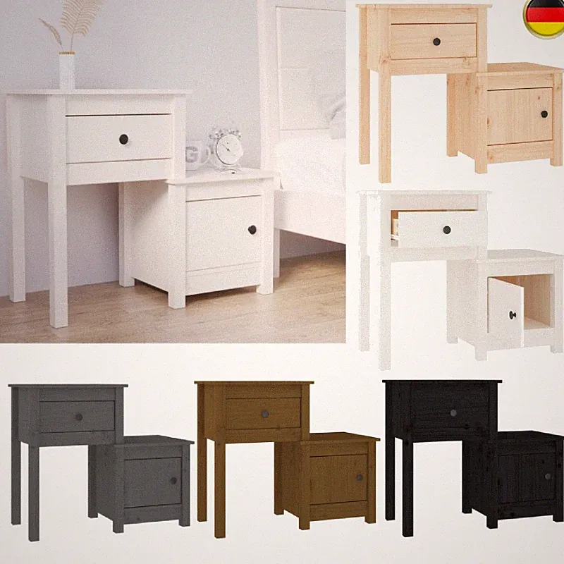 1/2er Nachttisch Nachtschrank Nachtkommode Sideboard mit 1 Schublade und 1 Fach