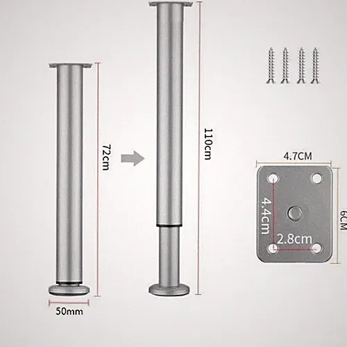 1/2Tlg Tischbeine Teleskopbein Eisen Ø 40 mm Höhenverstellbar 71-110cm Tischfüße