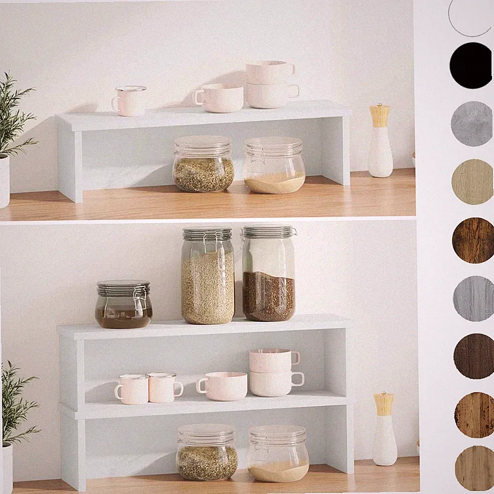 1/2x Tischregal Stapelbar Küchenregal Regalorganizer Mini Regal