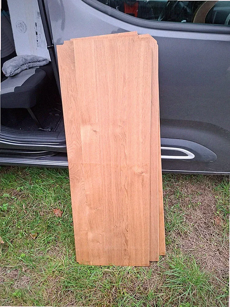 1/3 Eiche Massiv Holzplatte Eichenbrett Holz Brett 1160 x 410 x 21 mm Rundung