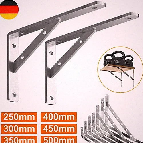 1-4x Schwerlast Wandwinkel Metall Regalhalterung Regalwinkel Stahl Lastträger DE