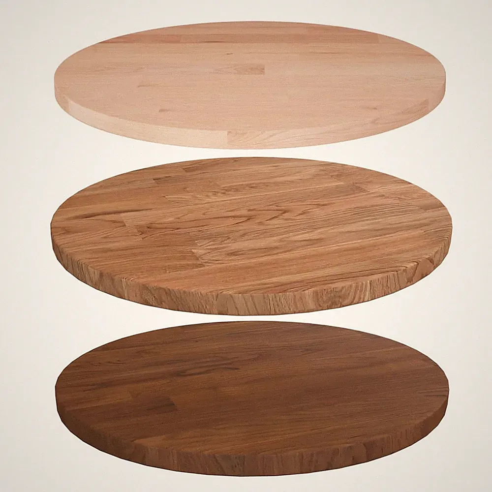 1,5-4cm Rund Tischplatte Massivholz Eiche Holzplatte Ersatz Holz Platte für Tish