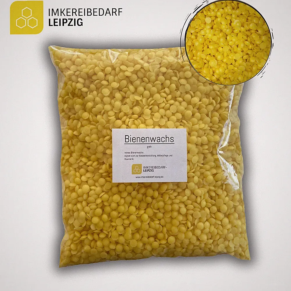 1 kg Bienenwachs Pastillen gelb/orange Kerzen Möbelwachs Kosmetik