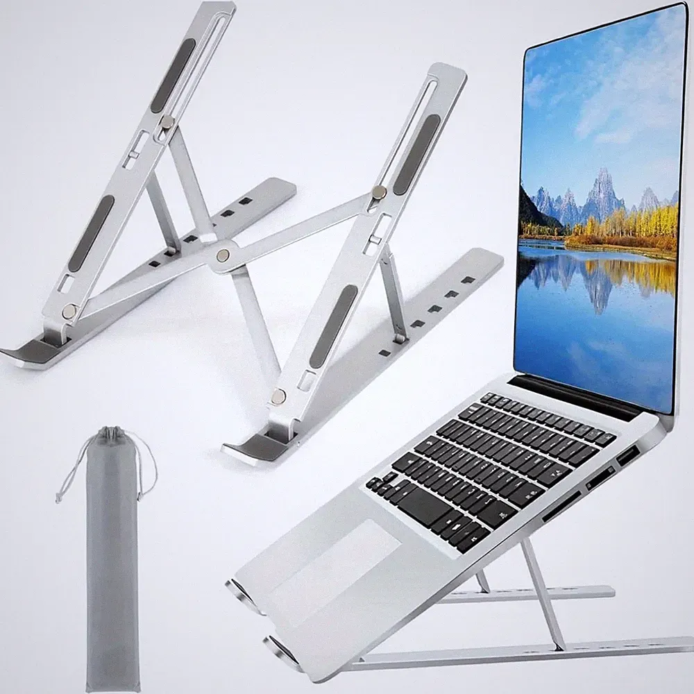 1 Stück Verstellbar Laptop Ständer Erhöhung Faltbar Tragbar Laptop Halter für Schreibtisch UK