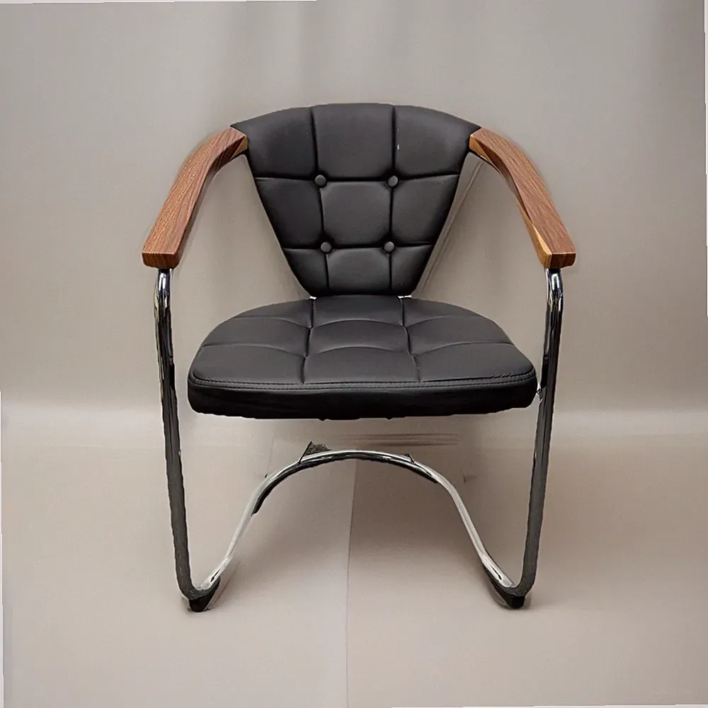 1 von 6 Stuhl Gropius Vintage Kunstleder silber schwarz Büro Esstisch Bauhaus