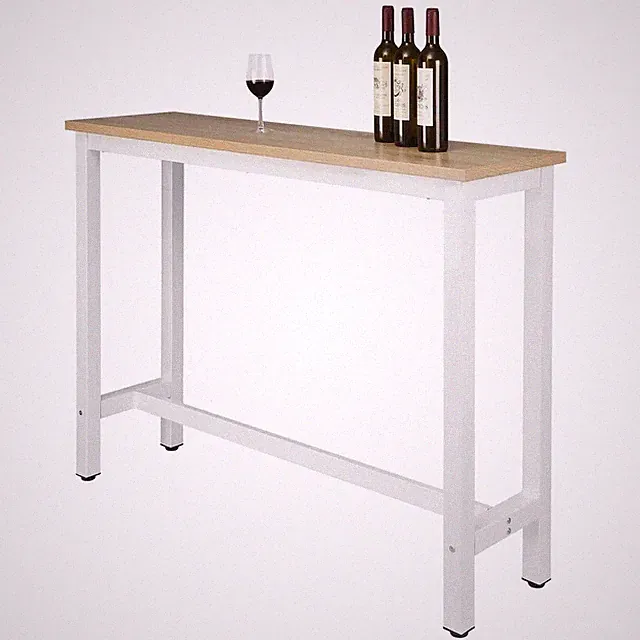 1 x Bartisch Bistrotisch Stehtisch Esstisch Metallgestell MDF Hell Eiche 30heic1