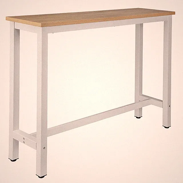 1 x Bartisch Bistrotisch Stehtisch Esstisch Metallgestell MDF Hell Eiche BT30hei