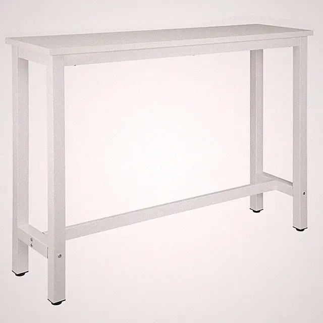 1 x Bartisch Bistrotisch Stehtisch Esstisch Metallgestell MDF Weiß BT30ws