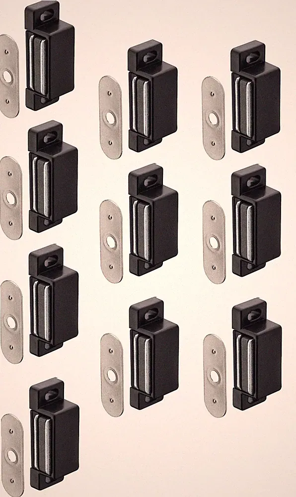 10 Magnetschnäpper schwarz 2 kg Möbelverschluss Magnet Tür Verschluss Möbel Set