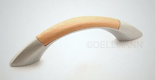 10 Möbelgriffe Kunststoff 2-teilig BA 96 mm mit Holzmaserung Möbelgriff Griff