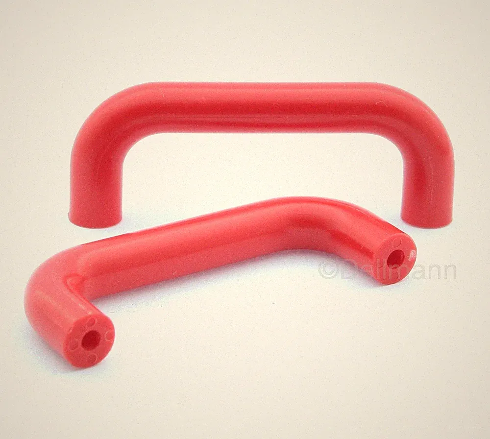 10 Möbelgriffe Kunststoff rot BA 64 mm Bügelgriff Möbelgriff D=10 L=73 mm