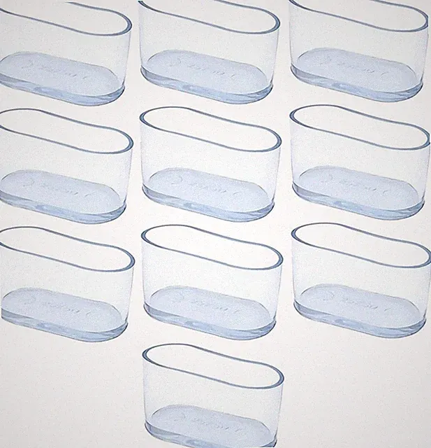 10 Stück 15x30mm Durchsichtige Ovale Stuhlbeinschoner aus Gummi, Kratzfeste Stuh