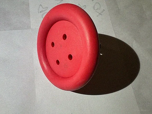 10 Stück Möbelgriff 58mm Kautschuk rot rund / Restposten XO1ObenK2