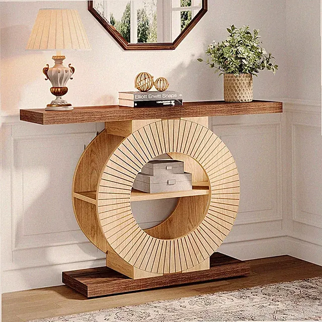 100cm Konsolentisch mit Lagerung, Modern Holz Eingangstisch für Flur,Wohnzimmer