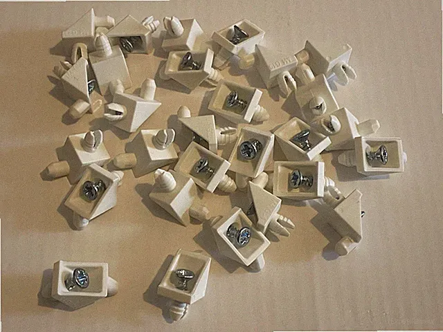 101558 x 25 IKEA KOMPLEMENT PAX Kleiderschrank Regalträger/Stecker/Stifte/Klammern - WEISS