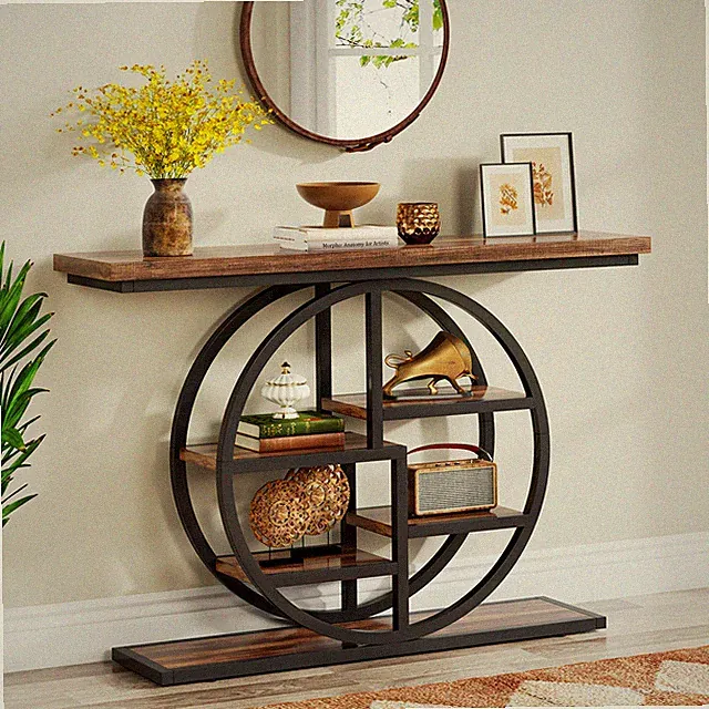 105cm Konsolentisch Industrial 6-stufig Eingangsbereich Sofatisch für Wohnzimmer