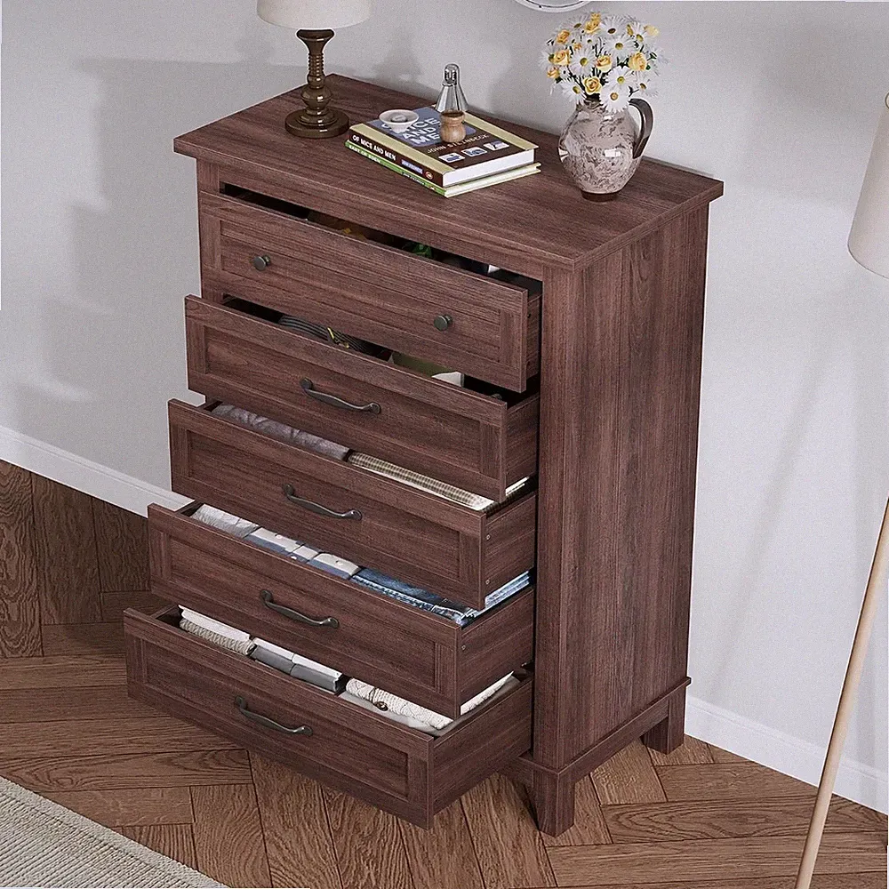 105cm Viel Stauraum Schlafzimmermöbel Set -5 Schubladen Kommode für Schlafzimmer