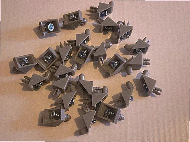 106422 x 25 IKEA KOMPLEMENT PAX Kleiderschrank Regalträger/Stecker/Stifte/Klammern - grau
