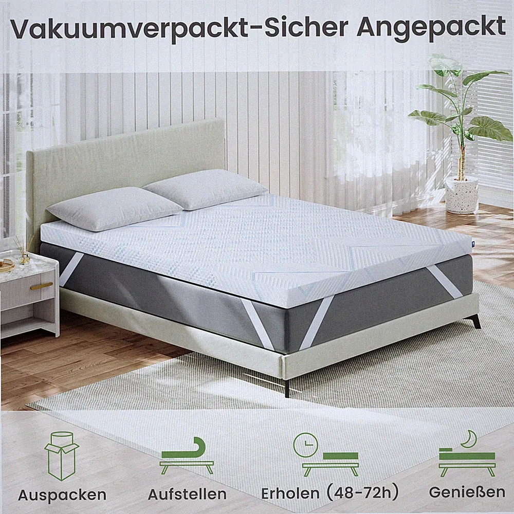 10CM Kaltschaum Topper H2 H3 H4 90x200 100 120 140x200 160x200 180x200 200x200