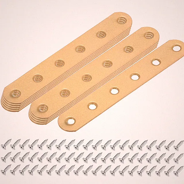 10er-Set 4,53 Zoll flache Winkelverbinder für Holzmöbel [Gold]
