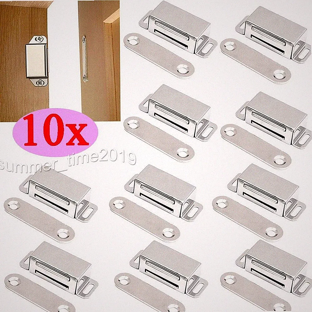 10er Set Magnet Schnäpper Magnetschnapper Türmagnet Möbelmagnet Edelstahl 8-12kg