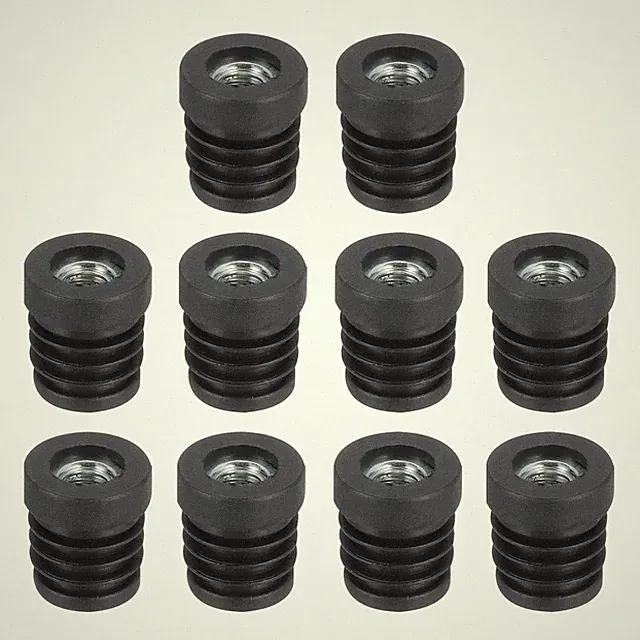 10Stk Einsätze für runde Rohre mit M8 Gewinde,für 19mm/0,75"AD,Möbelbein-Stopfen