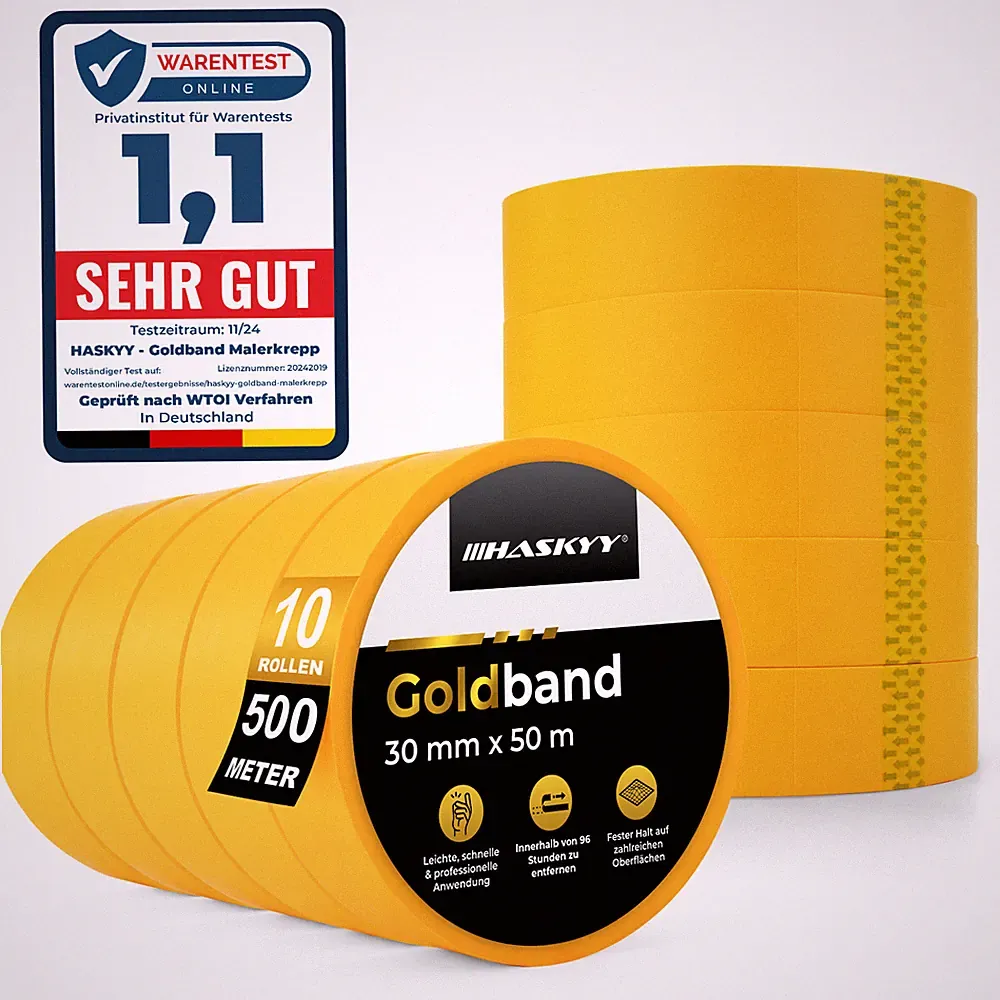 10x GOLDBAND ABDECKBAND KREPPBAND Maler-band-krepp 3cmx50m Washi Tape Klebeband