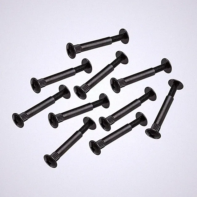 10x Hülsenschrauben M4 Möbelschrauben schwarz matt für Holzdicke 32-42 Verbinder