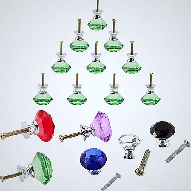 10x Kristall Möbelknöpfe Möbelgriffe Möbelknauf Glas Strass Tür Schrank GriffSH