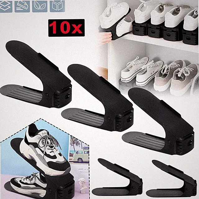 10x Schuhregal Schuhstapler Schuhaufbewahrung Schuhhalter 3-stufige Einstellung