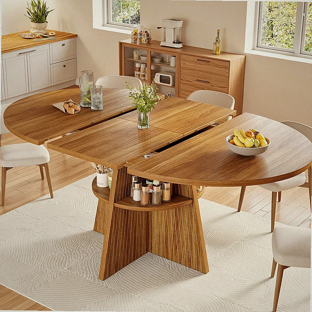 110-150 cm Ausziehbarer Esstisch Esszimmertisch Teleskoptisch Holz mit Stauraum