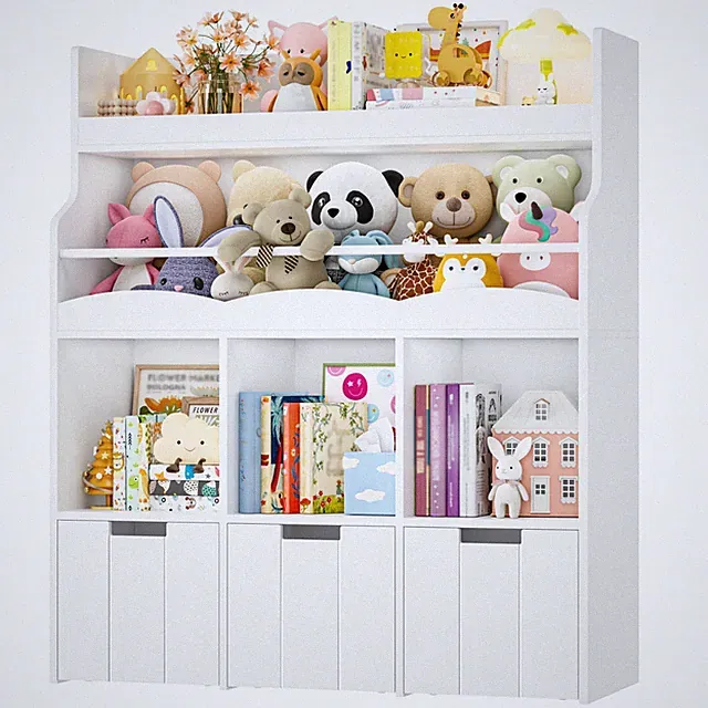 110cm Kinderregal mit Boxen auf Rollen, Kinderbücherregal mit 4 Ablagefächern