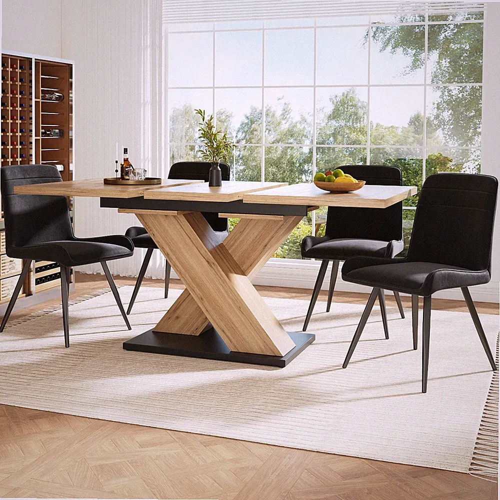 119-159*80cm Holz Ausziehbarer Esstisch Esszimmertisch Küchentisch Teleskoptisch