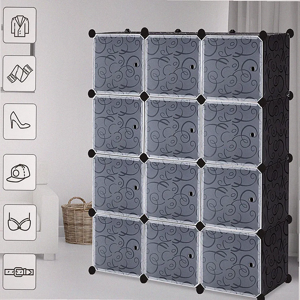 12 Boxen Kleiderschrank Schrank Regalsystem Steckregal DIY Garderobe Schuhregal