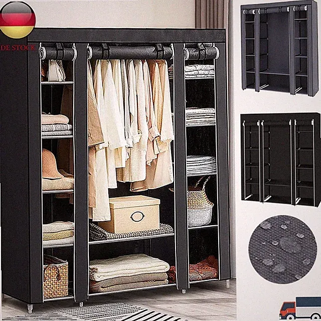 12 fächer Kleiderschrank Stoffschrank Faltschrank Garderobenschrank Faltbar NEU