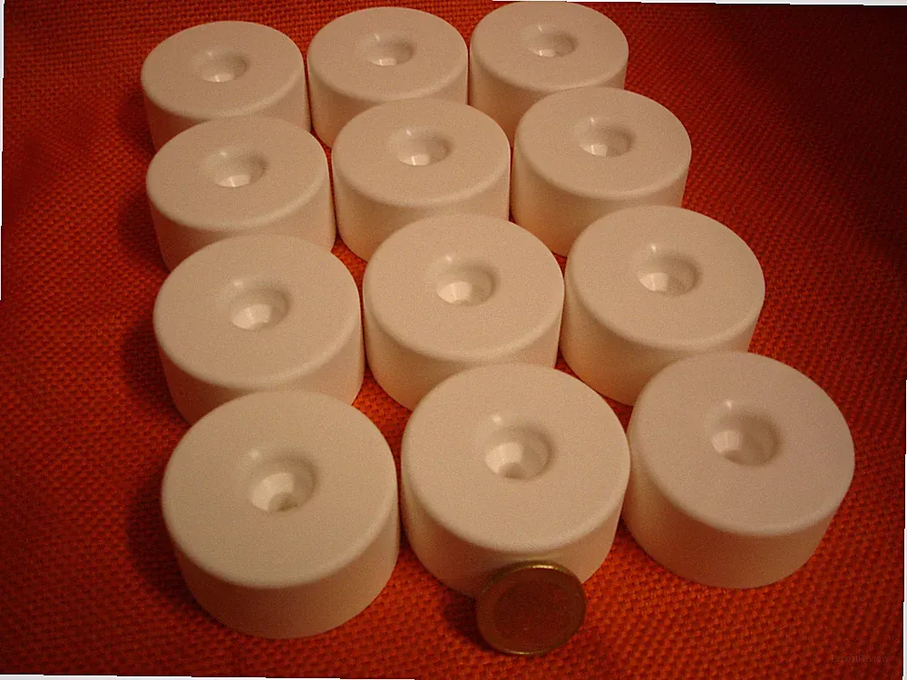 12 Stück Polsterfuß Möbelgleiter Möbelfüße Kunststoff weiß Ral 9010 Ø 50 x 25 mm