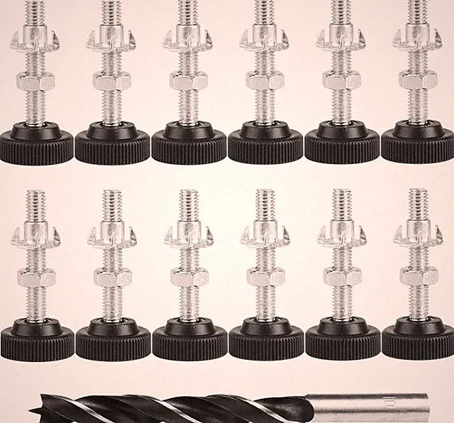 12 Stück verstellbare Möbelfüße mit Metallbohrer, M8 x 50mm Schraube Nivellierun