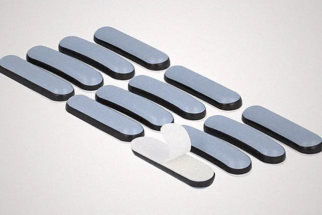 12 x Teflongleiter selbstklebend 38 x 10 mm PTFE Möbelgleiter rechteckig