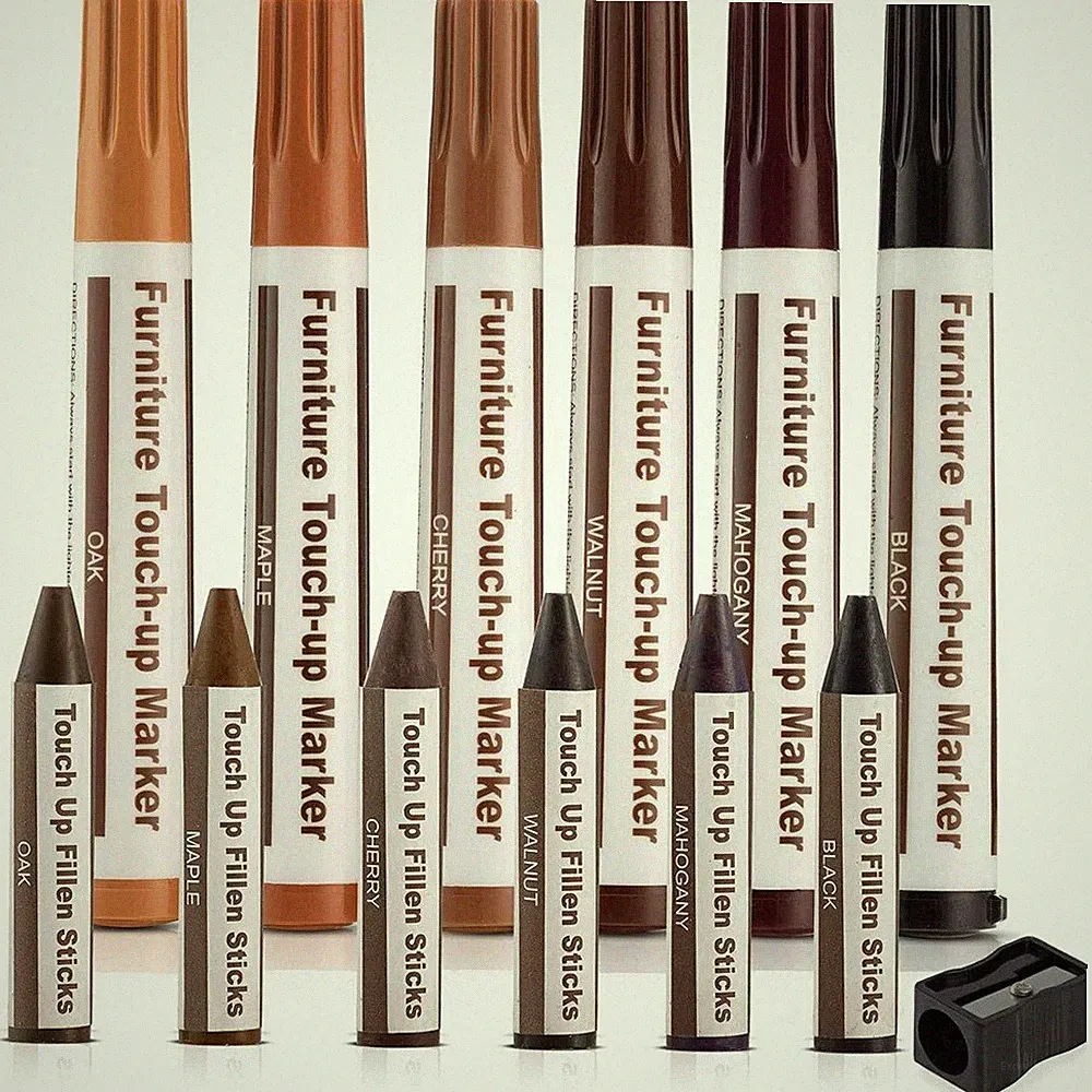 12 xReparturstift Möbel Kratzer Laminat Holz Boden Touch up Marker Sticks Spitze