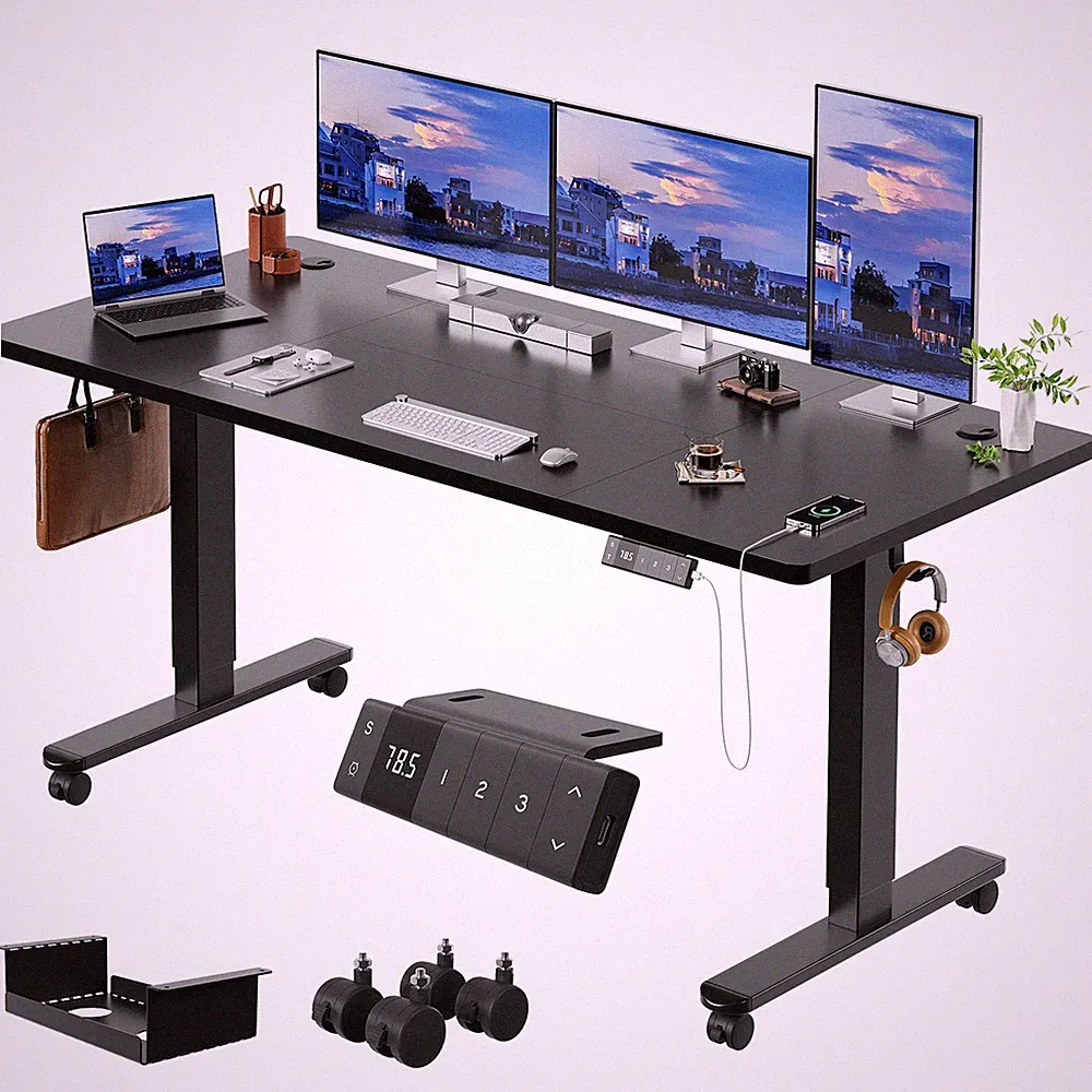 120-180×80cm Höhenverstellbarer schreibtisch Tischoberfläche Elektrischer