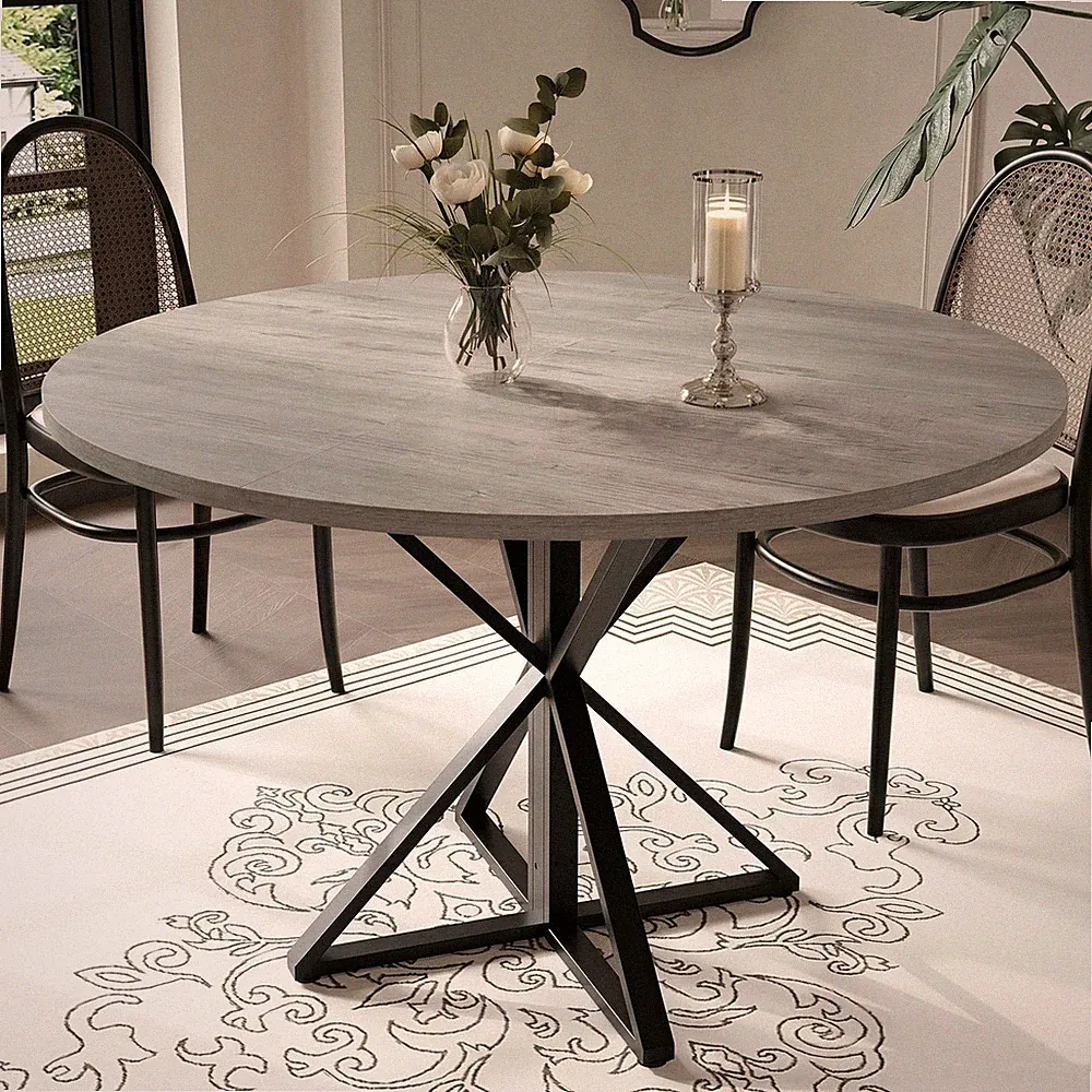 120 cm runder Esstisch Holz Küchentisch Moderner Esszimmertisch für 4-6 Personen